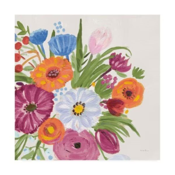 Farida Zaman 'Vintage Floral Iv' Canvas Art, 35x35, Trademark Fine Art, Mfr#: WAP10212-C3535GG